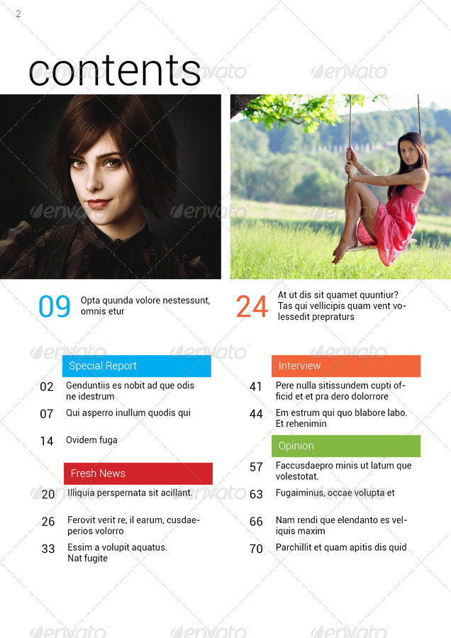 Clean Magazine Template by voryu GraphicRiver